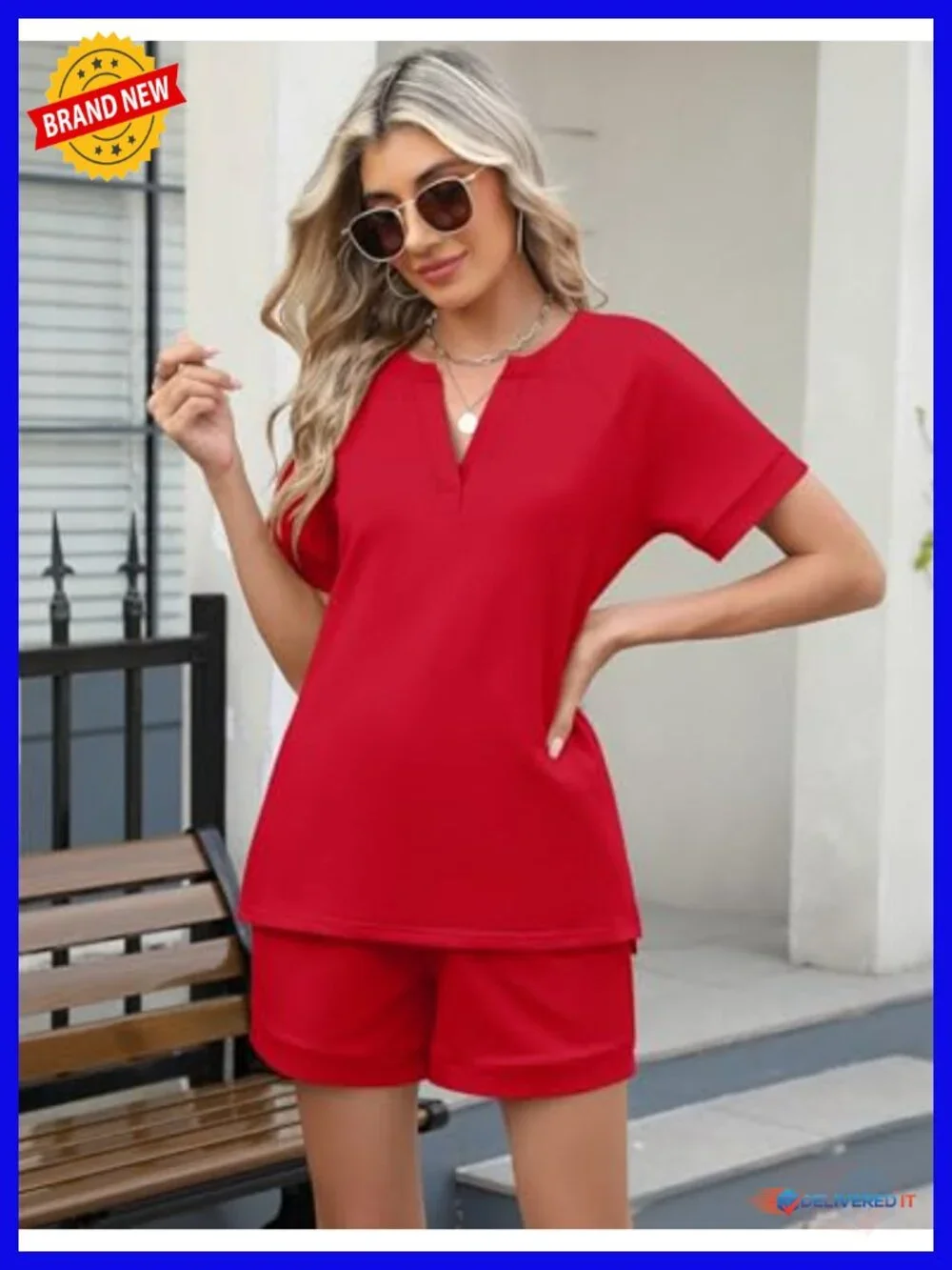 Two Piece Lounge Set Shorts Set Matching Sweatsuit